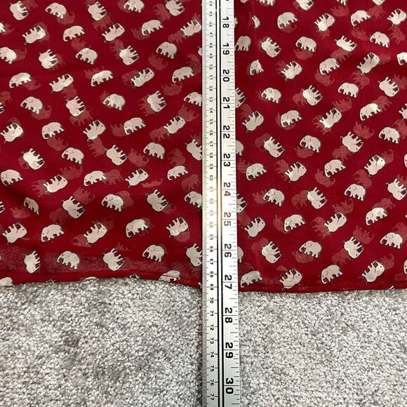 Unbranded Blouse Shirt Womens 3XL Red Long Sleeve Elephant Print Ladies Top - Picture 7 of 8
